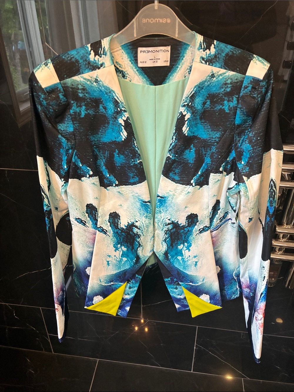 Blue Abstract Print Women's Blazer
